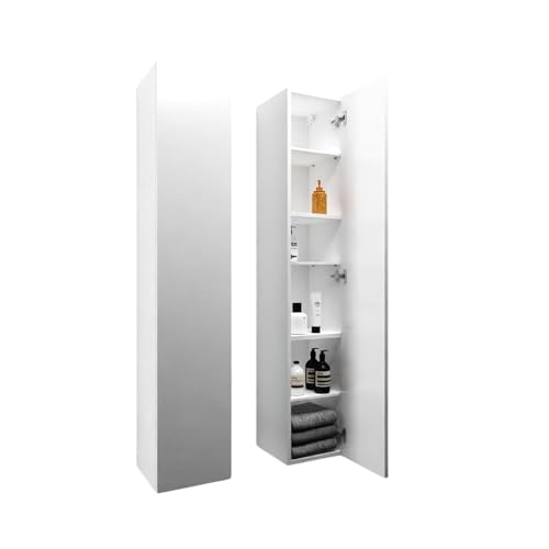Milionmeblicom Hängeschrank Badezimmerschrank 160 cm x 30cm x 30 cm Badezimmermöbel Klappbarer Badezimmer Wandschrank Teleskopöffnung Tür rechts/Links - Mattweiß von Milionmeblicom