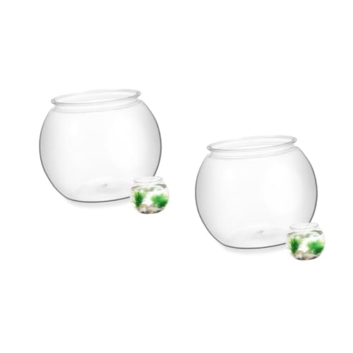 MILISTEN 2 Stück Transparenter Runder Goldfisch Aquarium Tank für Schreibtisch Bruchsicheres Design Dekoratives Desktop Aquarium für Büro Wohnzimmer und MILISTEN 2 Stück Transparenter Runder Goldfisch Aquarium Tank für Schreibtisch Bruchsicheres Design Dekoratives Desktop Aquarium für Büro Wohnzimmer und von Milisten