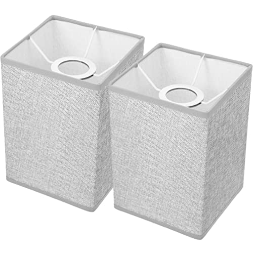 MILISTEN 2st Leinen Lampenschirm Zylindrischer Rechteckiger Quadratischer Nachttischlampe Kronleuchter Geäst Büro Deckenlampe Grau Einfarbig von Milisten