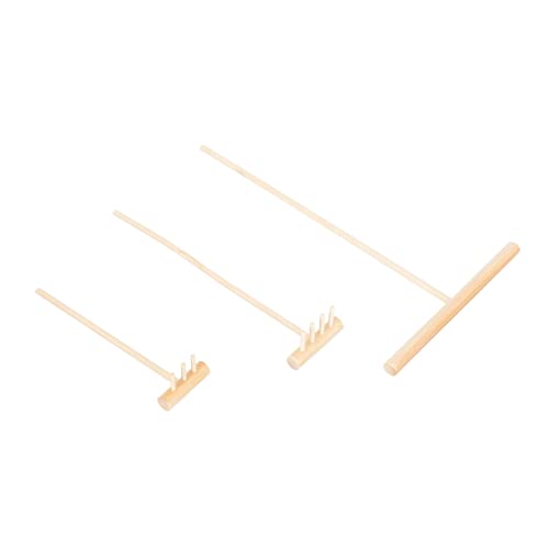 MILISTEN 3 Stück Mini Zen Rechen Teilig aus Stresslindernde Desktop Meditation Rakes für Sandspiel Tisch Langlebige Mini Sand Rake Crafts zur Kreativen Mikro Dekoration Zuhause und Büro von Milisten