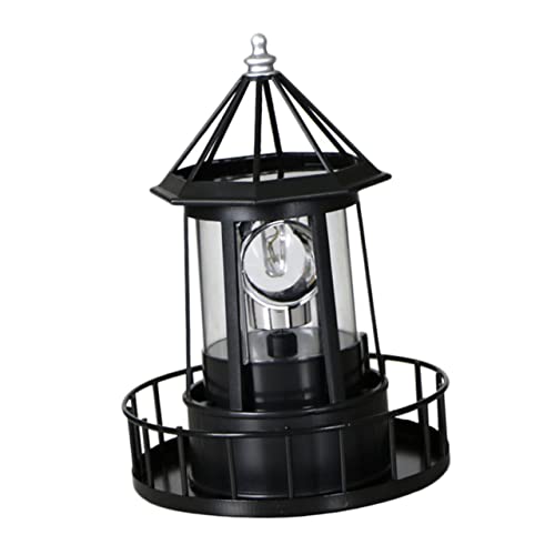 MILISTEN 360 Rotierendes Solarlicht Leuchttürme Solarleuchte im Freien solar zaunleuchte solarlampen solarleuchten für außen Leuchtturm Lampe Hof Solar-Leuchtturm draussen Turmlicht Abs von Milisten