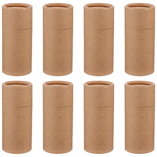 MILISTEN 8 Stück Kraftpapier Zylinder 100 ml Kraftpapier Verpackungsboxen Tuben mit Deckel runde Kraftpapier Röhren Tee-Aufbewahrungsboxen ätherische Öle Flasche Behälter (hellgelb) von Milisten