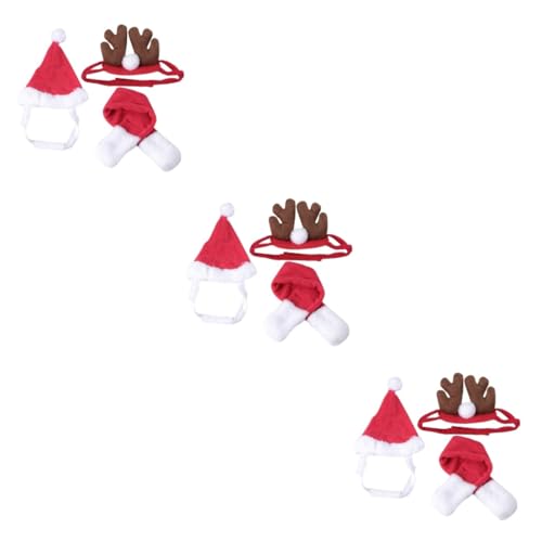 MILISTEN 9 STK Katzen-Partyhut Feiertagswelpenhut Hundeweihnachtskostüm Haustier-Cosplay-Hut Welpen-Outfits Weihnachts-Cosplay-kostüm Weihnachtskatze Santa Kostüm Weihnachten Rot von Milisten