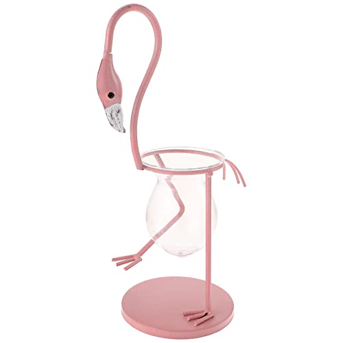 MILISTEN Desktop Glas Hydrokultur Vase Anzuchtständer Flamingo Form Anzuchtpflanzung Pflanzgefäß mit Ständer Vogel Pflanze Terrarium Ständer für Zuhause Büro Garten Hochzeit Stil B von Milisten