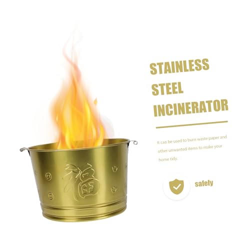 MILISTEN Edelstahl Verbrennungseimer Brenneimer für Papier Verbrennung Glatte Oberfläche Langlebig Traditionelles Ritual Geeignet MILISTEN Edelstahl Verbrennungseimer Brenneimer für Papier Verbrennung Glatte Oberfläche Langlebig Traditionelles Ritual Geeignet von Milisten
