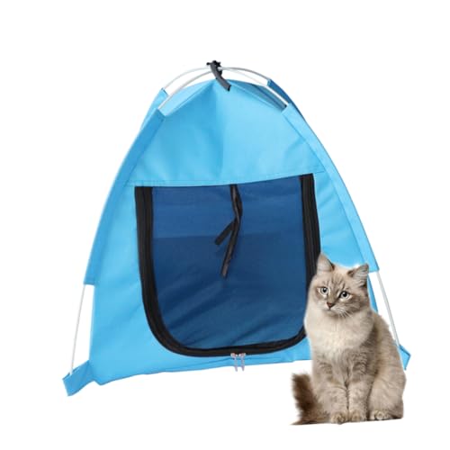 MILISTEN Faltbares Haustierzelt für Sommer Atmungsaktives Hundebett mit Moskitonetz für Outdoor Aktivitäten Geeignet für Katzen und Hunde Blau von Milisten