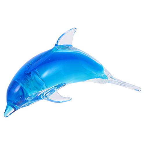 MILISTEN Glas Delfin Statue Kristall Delfin Figur Meer Tier Ornamente Briefbeschwerer Vintage Raumdekorationen für Zuhause Büro Autos (blau) von Milisten