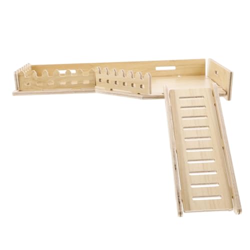 MILISTEN Hamsterleiter Plattform aus Massivem Holz mit Leiter Kletterspielzeug für Zwerghamster Gerbils Ratten Vielseitige Kleintier plattform Zubehör für Käfigspaß von Milisten