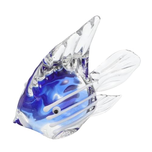 MILISTEN Kristallglas Fischfigur Handgefertigt Robustes Glas Küsten Dekoration Kompakte für Schreibtisch Regal Aquarium Wohnzimmer Büro Küstenstil Einzigartiges Sammlerstück von Milisten