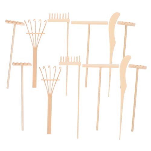 MILISTEN Mini Zen Gartengeräte Set Natur Rake Tools für Sand Zen Garten Tischdekoration Meditation Stressabbau Natürliche Ästhetik Multifunktional von Milisten
