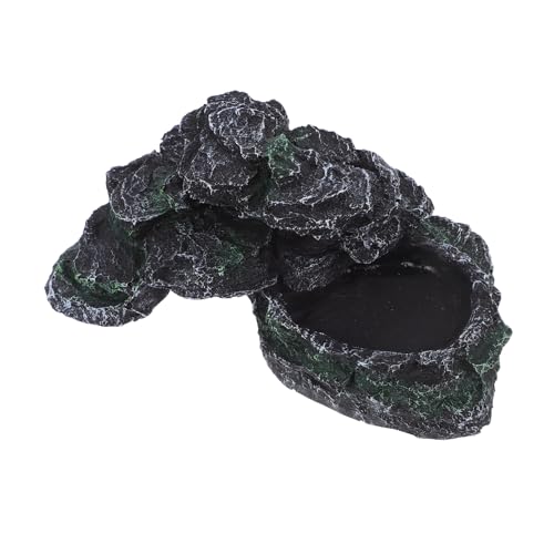 MILISTEN Resin Schildkröten Plattform Aquarium Dekoration mit Natürlichem Felsen Design Langlebig Leicht Installierbar Warmer Basking Spot für Süßwasser schildkröten und Fischbecken von Milisten