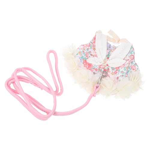 MILISTEN Verstellbares Kaninchen Geschirr aus Hautfreundlicher Baumwolle mit Modischer Leine für Kleine Haustiere Wie Zwergkaninchen und Katzen Geeignet für Spaziergänge und Fotosessions von Milisten