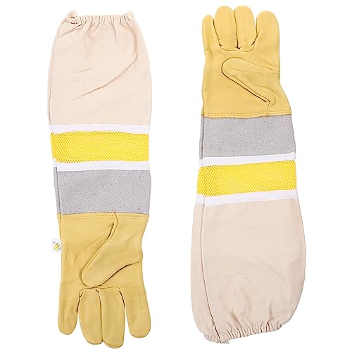 Milisten 1 Paar Imkerhandschuhe Rindsleder mit Schützenden Ärmeln Langlebige Atmungsaktive Arbeitshandschuhe für Gartenarbeit und Schweiß und Stichfest für Außenbereich Milisten 1 Paar Imkerhandschuhe Rindsleder mit Schützenden Ärmeln Langlebige Atmungsaktive Arbeitshandschuhe für Gartenarbeit und Schweiß und Stichfest für Außenbereich von Milisten