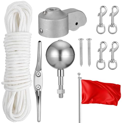 Milisten 1 Satz Zubehör für Fahnenmasten Flaggenseil und Clips-Set Fahnenmast-Hardware Seilklampe Fahnenmast schnappt Fahnenmastteile Fahnenmast-Seilbefestigung Aluminiumlegierung Silber Milisten 1 Satz Zubehör für Fahnenmasten Flaggenseil und Clips-Set Fahnenmast-Hardware Seilklampe Fahnenmast schnappt Fahnenmastteile Fahnenmast-Seilbefestigung Aluminiumlegierung Silber von Milisten