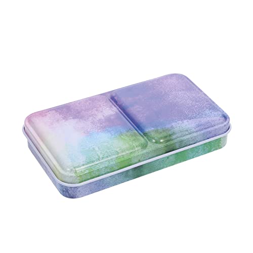 Milisten 1 Set leere Aquarelldosen Box mit 21 halben Pfannen-Set Metallpalette Farbkoffer Aquarellpalette Box für Künstler Student Reisen Malerei 12,5 x 7 cm von Milisten