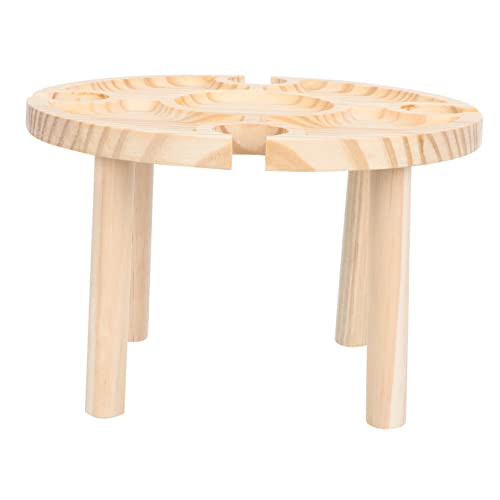 Milisten 1 Stück Esstisch aus Holz Essen Picknicktisch faltbar Picknicktisch im Freien Portable Table weinprobe Weinpräsentation gartebmöbel hölzerner Weintisch tragbarer Weintisch Khaki von Milisten