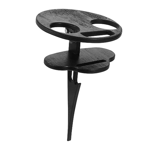 Milisten 1 Stück Faltbarer Weintisch für Outdoor Tragbarer Snacktisch für Strand Picknick Runde Tischplatte mit Glashalter für Camping Gartenpartys Leicht von Milisten