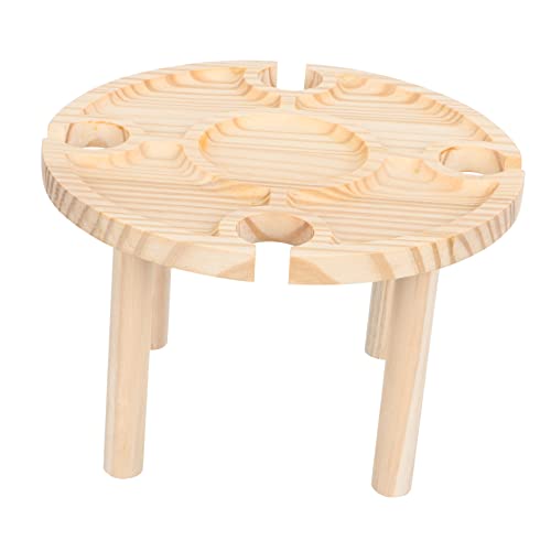 Milisten 1 Stück Holztisch für Draußen Tragbarer Picknick Weintisch Hochwertigem für Partys Camping und Strand Multifunktional von Milisten