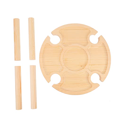 Milisten 1 Stück Tisch modern drinnen Lagerung geformt Weinspeicher groß rustikal Portable Table außen sehpa Picnic Table cupholder Wine Stand weinflaschenregal Musikfestival Holz von Milisten