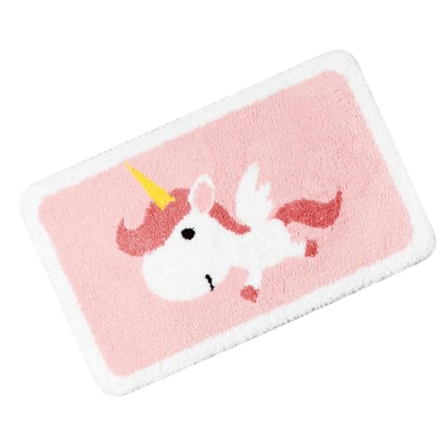 Milisten 1 Stück Unicorn Flocking Floor Mat rutschfeste Wasserabsorbierende Fußmatte für Badezimmer Schlafzimmer und Wohnzimmer als zur Einweihung von Milisten