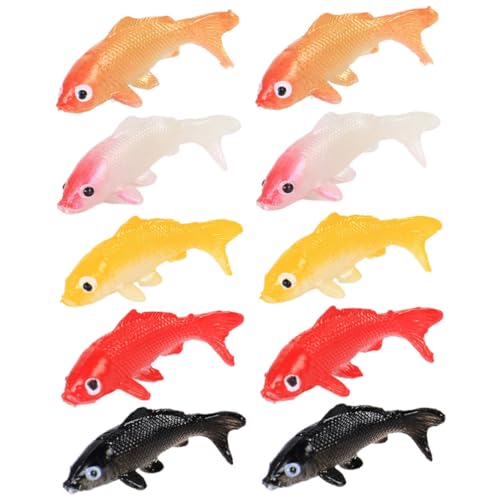 Milisten 10 Stück Teiliges Koi Fischmodell Realistische Künstliche Deko Fische für Aquarium und Teich Bruchsicher Farbecht Kompakte Unterwasserfiguren zur Stilvollen Fischbecken Dekoration von Milisten