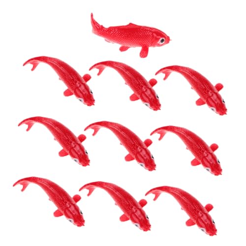 Milisten 10 Stück Teiliges Mini Koi Fisch Figuren aus Robustem Resin Realistische Kleine Deko Fische für Aquarium Teich und DIY Garten Detailgetreu Gefertigte Miniatur Meerestiere von Milisten