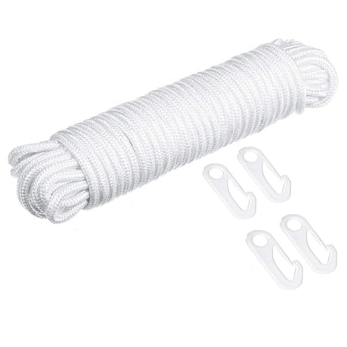 Milisten 1Satz Fahnenmast Seilset Nylon Halyard Seil mit Haken für Fuß Fahnenmast Robustes und Leichtes Zubehör für Flaggen Outdoor und Camping von Milisten