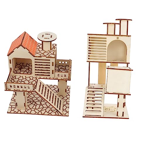 Milisten 2 STÜCK Holz Hamster Villa Kleintier Trainingsspielzeug für Hamster Trainieren und Langlebiges Design Geeignet für Kleine Haustiere Milisten 2 STÜCK Holz Hamster Villa Kleintier Trainingsspielzeug für Hamster Trainieren und Langlebiges Design Geeignet für Kleine Haustiere von Milisten