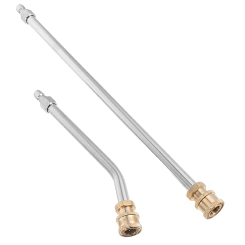 Milisten 2 Stück Edelstahl Verlängerungsstab für Hochdruckreiniger mit Schnellanschluss Langlebige Sprühlanze aus Messing Kompatibel mit Meisten Druckreinigern von Milisten
