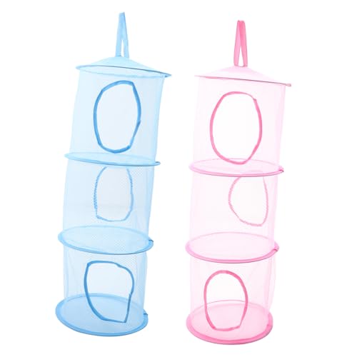 Milisten 2 Stück Faltbare Hängende Hängematte für Plüschtiere Mehrlagiges Aufbewahrungssystem für Platzsparende Organisation von Milisten