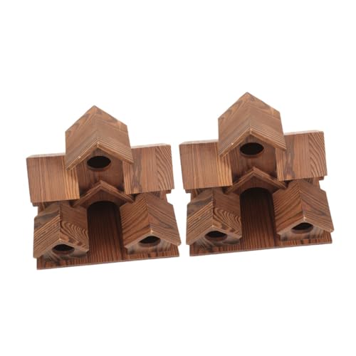 Milisten 2 Stück Garten Vogelhaus aus Holz Rustikaler Landhausstil Wetterfestes Nistkasten mit Futterstelle Robustes Outdoor Vogelhäuschen für Terrasse Garten Dekoration Milisten 2 Stück Garten Vogelhaus aus Holz Rustikaler Landhausstil Wetterfestes Nistkasten mit Futterstelle Robustes Outdoor Vogelhäuschen für Terrasse Garten Dekoration von Milisten