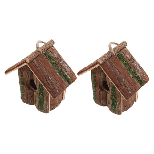 Milisten 2 Stück Hängende Vogelhäuser aus Holz im Cottage-Stil Dekorative Nistkästen für Draußen Wetterfeste Handgefertigte Vogelnester mit Seil zum Aufhängen für Garten und Balkon Milisten 2 Stück Hängende Vogelhäuser aus Holz im Cottage-Stil Dekorative Nistkästen für Draußen Wetterfeste Handgefertigte Vogelnester mit Seil zum Aufhängen für Garten und Balkon von Milisten