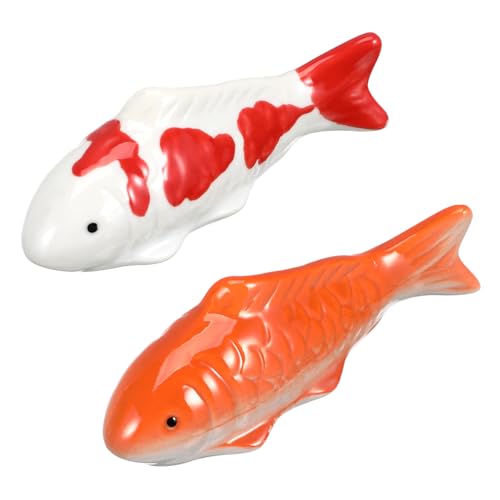 Milisten 2 Stück Keramik-Fische Für Aquarien Schwimmende Fische Kleine Koi-Fische Realistische Künstliche Fische Für Feengarten Teich Aquarium-Dekorationen von Milisten