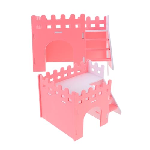 Milisten 2 Stück Meerschweinchen Versteckhaus mit Leiter Doppellagiges Nagerhaus aus Sicherem Material Spielhaus und Rückzugsort für Hamster Kaninchen Kleine Nagetiere Geschenkidee von Milisten