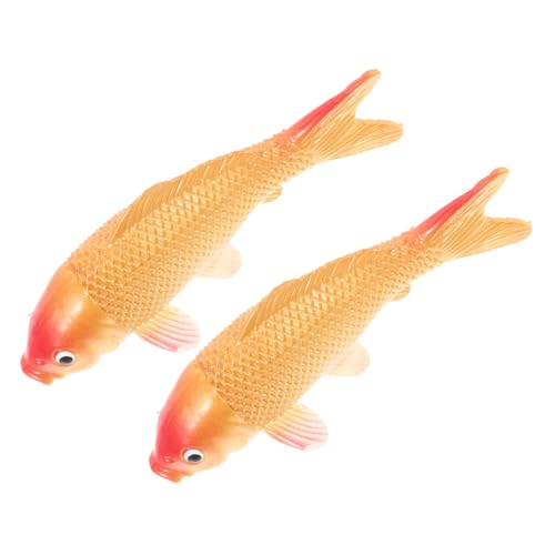 Milisten 2 Stück Realistische Koi Fisch Modelle aus PVC Detailgetreue Künstliche Fische für Aquarium Dekoration Fotografie Requisiten Kompakte Dekofiguren für Gartenteich und Innenbereich von Milisten