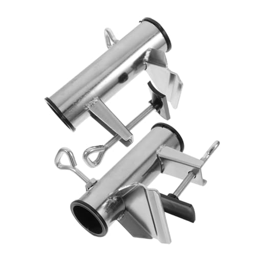 Milisten 2 Stück Sonnenschirmhalterung aus Galvanisiertem Stabile Außenschirm Klemme für Balkon Terrasse und Strand Einfache ohne Werkzeug Robuster Halter für Gartentische und Geländer von Milisten