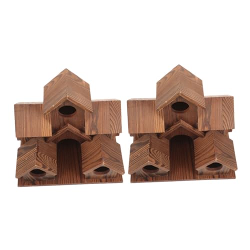 Milisten 2 Stück Teiliges Rustikales Vogelhaus aus Wetterfestem Holz mit Futterfunktion Komfortable Nestbox im Cottage-Stil als Outdoor Brut Futterhaus für Garten und Terrasse Milisten 2 Stück Teiliges Rustikales Vogelhaus aus Wetterfestem Holz mit Futterfunktion Komfortable Nestbox im Cottage-Stil als Outdoor Brut Futterhaus für Garten und Terrasse von Milisten