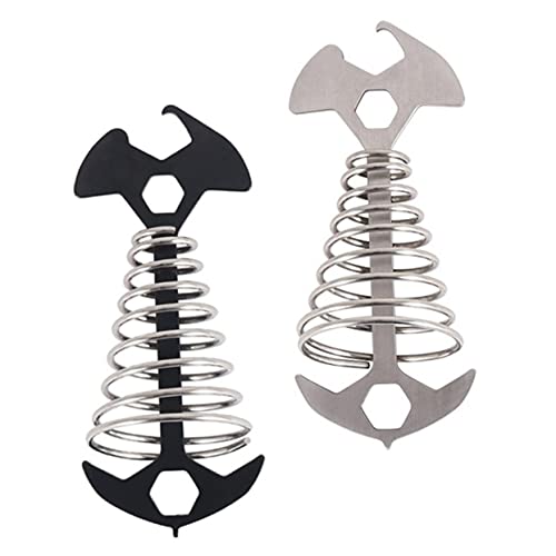 Milisten 2 Stück Zeltheringe Sturmsichere Bodenanker mit Einziehbarer Verstellbare Camping Zeltbefestigung für Zelte Pavillons und Holzplatten Wiederverwendbar von Milisten