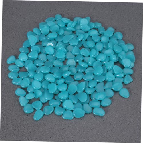 Milisten 200 Stück Leuchtkiesel Blau Fluoreszierende Pebble Stones Dekorative Leuchtsteine für Aquarium Garten Teich Strahlende für Außendeko Langlebige Künstliche Steinchen von Milisten