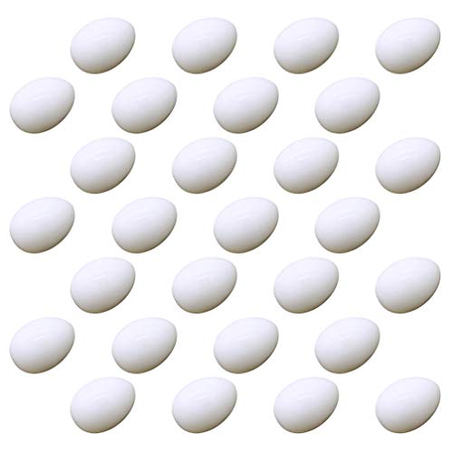 Milisten 28Pcs Weiß Kunststoff Eier Lebensechte Gefälschte Eier für Racing Tauben Tasche Trick Nest Schlüpfen Eier Ostern DIY Handwerk Eier von Milisten