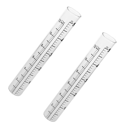 Milisten 2pcs 12cm Glas Flachboden Regenmesser Meter Reagenzglas mit von Milisten