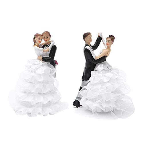 Milisten 2st Liebespaar-statue Hochzeitspaar Figur Tischpaarfigur Und Mrs Kuchen Verzieren Cake Topper-modell Liebe Hochzeitsfigur Tortenaufsatz Aus Harz Braut Schreibtisch Kunsthandwerk von Milisten