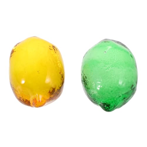 Milisten 2stücke Glas Zitronen Statue Dekorative Obstornamente Für Küchen Tischdekoration Esszimmer Tischmittelstück Künstliche Zitronen Deko Für Büro Und Zuhause Stilvolle Frucht Deko von Milisten