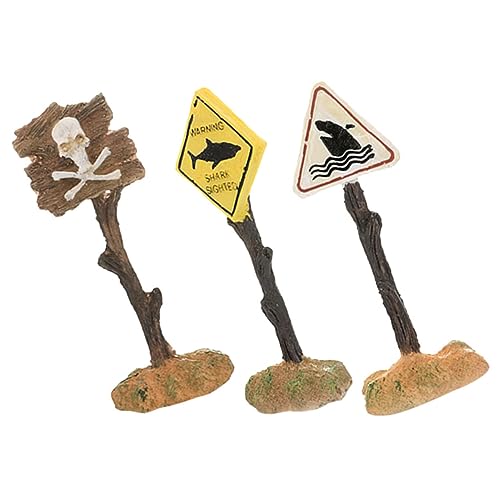 Milisten 3 Stück Aquarium Warnschild Resin Ornament Fischbecken Dekoration Langlebiges Aquarienzubehör Natürliche Landschaftsdeko Sicher für Fische Geeignet von Milisten
