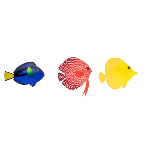 Milisten 3 Stück Teiliges Fluoreszierendes Fisch- Aquarium-deko Lebensechte Nachleuchtfische für Fischbecken Dekorative Teich Aquarienornamente von Milisten