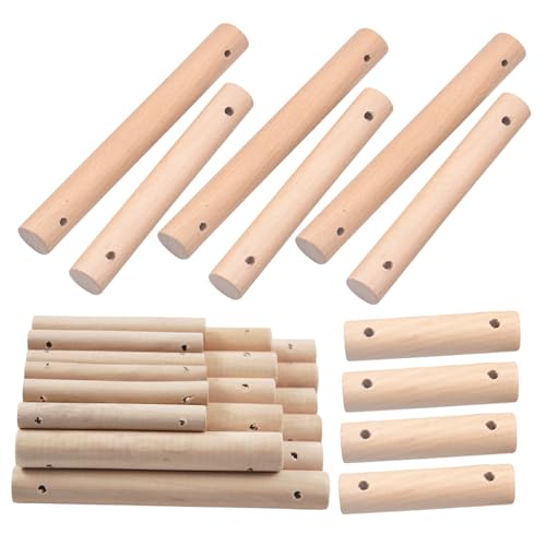 Milisten 30 Stück Papageienspielzeugteile Hamsterkäfigleiterteile Holzdübelstangen Vogelspielzeugherstellungsbedarf Holzdübelstangen Für Vögel Sittichleitersprossen von Milisten