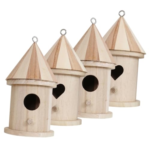 Milisten 4 Stück DIY Vogelhaus Teilig Holz Nistkasten mit Herz und Rundtür zum Bemalen Wetterfestes Vogelfutterhaus für Wellensittiche Dekoration für Garten Balkon Terrasse Milisten 4 Stück DIY Vogelhaus Teilig Holz Nistkasten mit Herz und Rundtür zum Bemalen Wetterfestes Vogelfutterhaus für Wellensittiche Dekoration für Garten Balkon Terrasse von Milisten