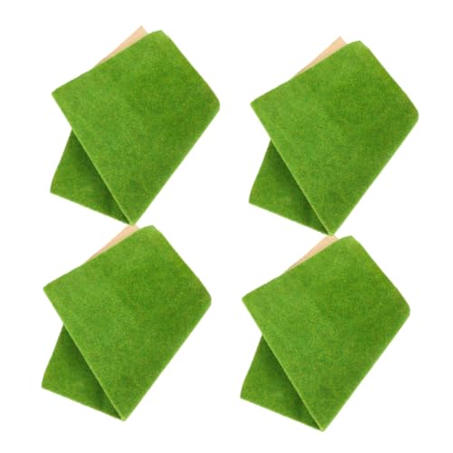 Milisten 4 Stück Künstliche Rasenteppich Realistisches Modellgras für DIY Projekte für Sandtischdekoration Leichtes und Langlebiges Material von Milisten