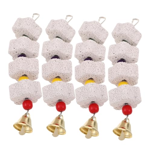 Milisten 4 Stück Papageien Backenzahnsteine Papageien Backenzahnspielzeug Sittich Schnabelsteine Vogelschnabel Schleifsteine Vogel Kauspielzeug Hamster von Milisten