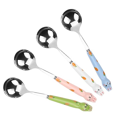 Milisten 4 Stück mit Niedlichem Hasen Design und Keramikgriff Dessertservierlöffel für Kuchen Eis und für Erwachsene Milisten 4 Stück mit Niedlichem Hasen Design und Keramikgriff Dessertservierlöffel für Kuchen Eis und für Erwachsene von Milisten